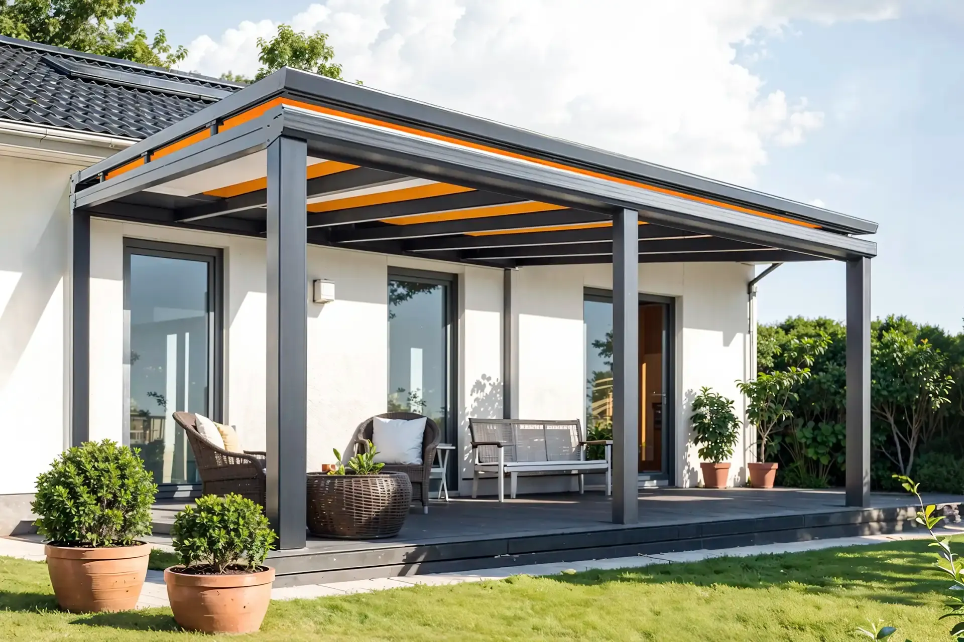 Aufdachmarkise für Terrassenüberdachung Augsburg