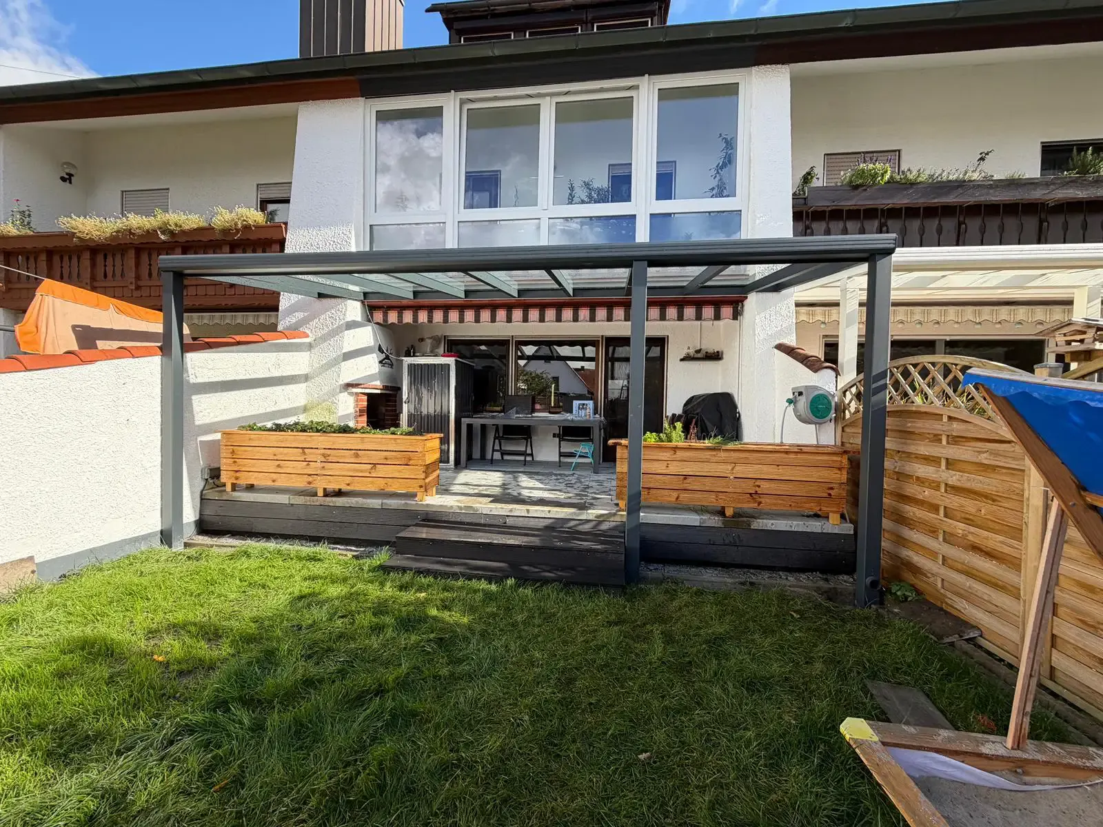 Terrassenüberdachung Obermeitingen Aluminium Anthrazit Glas
